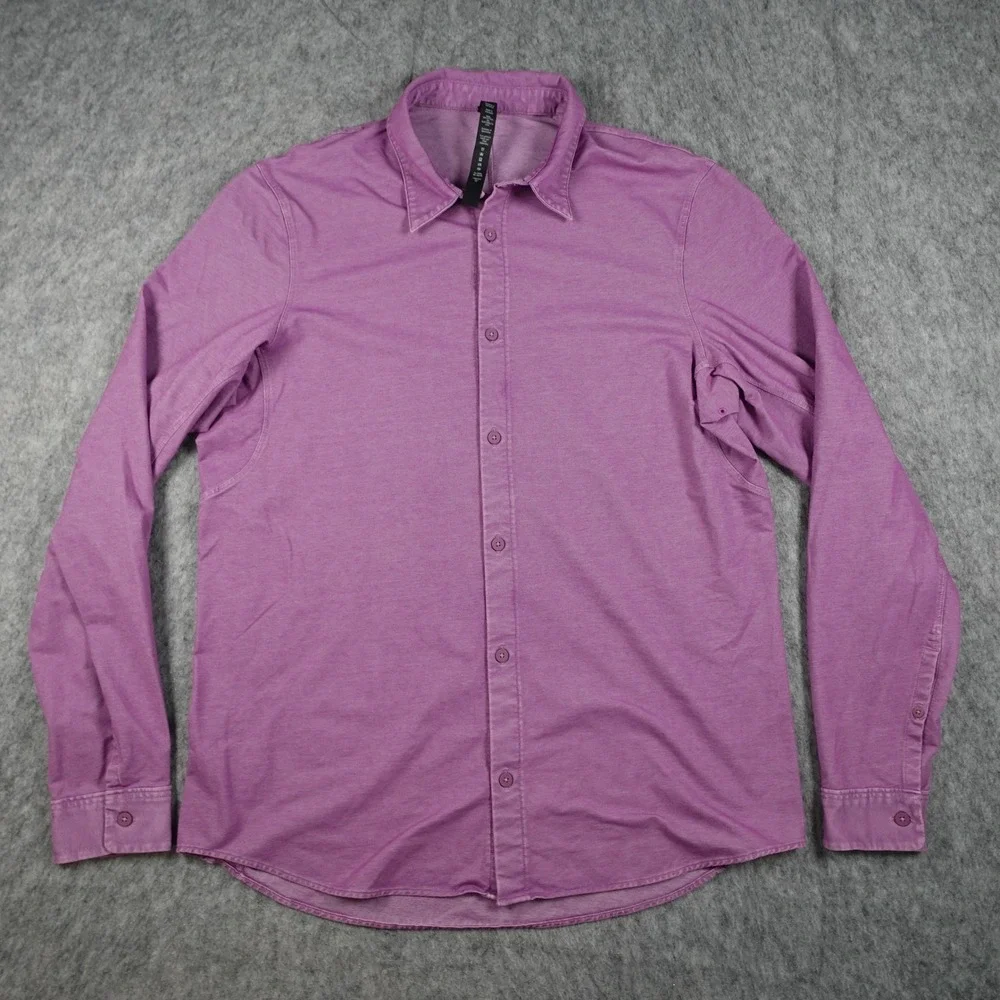 Lululemon Top Mens Large Purple Commission Long Sleeve Button‎ Down Vintage Plum